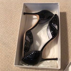 Manolo Blahnik black patent leather heels. 39